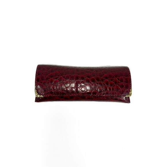 Vintage Accessories - Eye Glasses Case - Embossed Leather - Oxblood Red - Picture 1 of 3